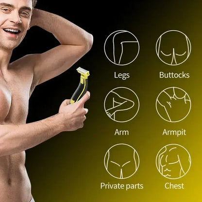 Belro men's rechargeable wet and dry electric shaver and trimmer with ergonomic design and multiple attachments for grooming.