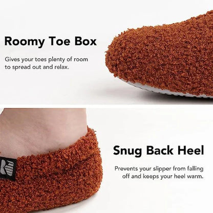Belro fleeced closed back indoor slipper showing soft fleece lining and slip-on design for cozy indoor wear.