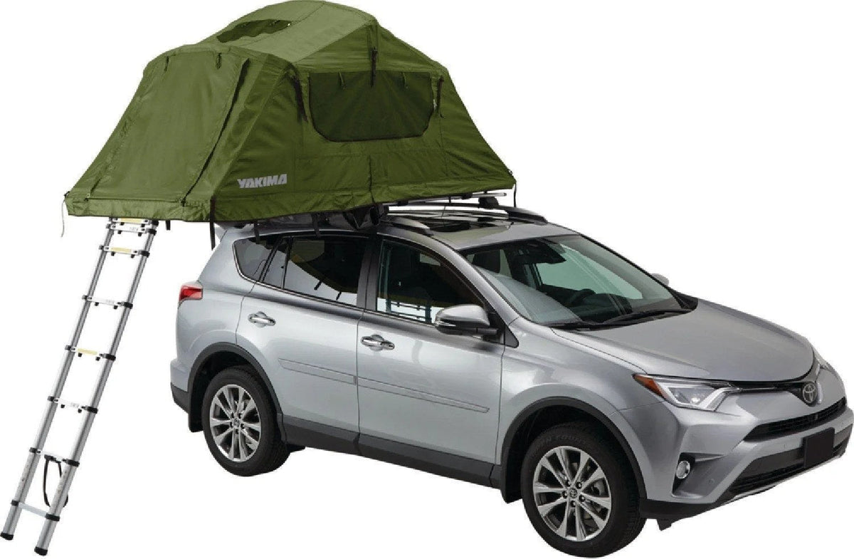 Casavibeo Yakima Skyrise rooftop tent set up on a vehicle, showcasing its spacious design and sturdy construction for outdoor camping.