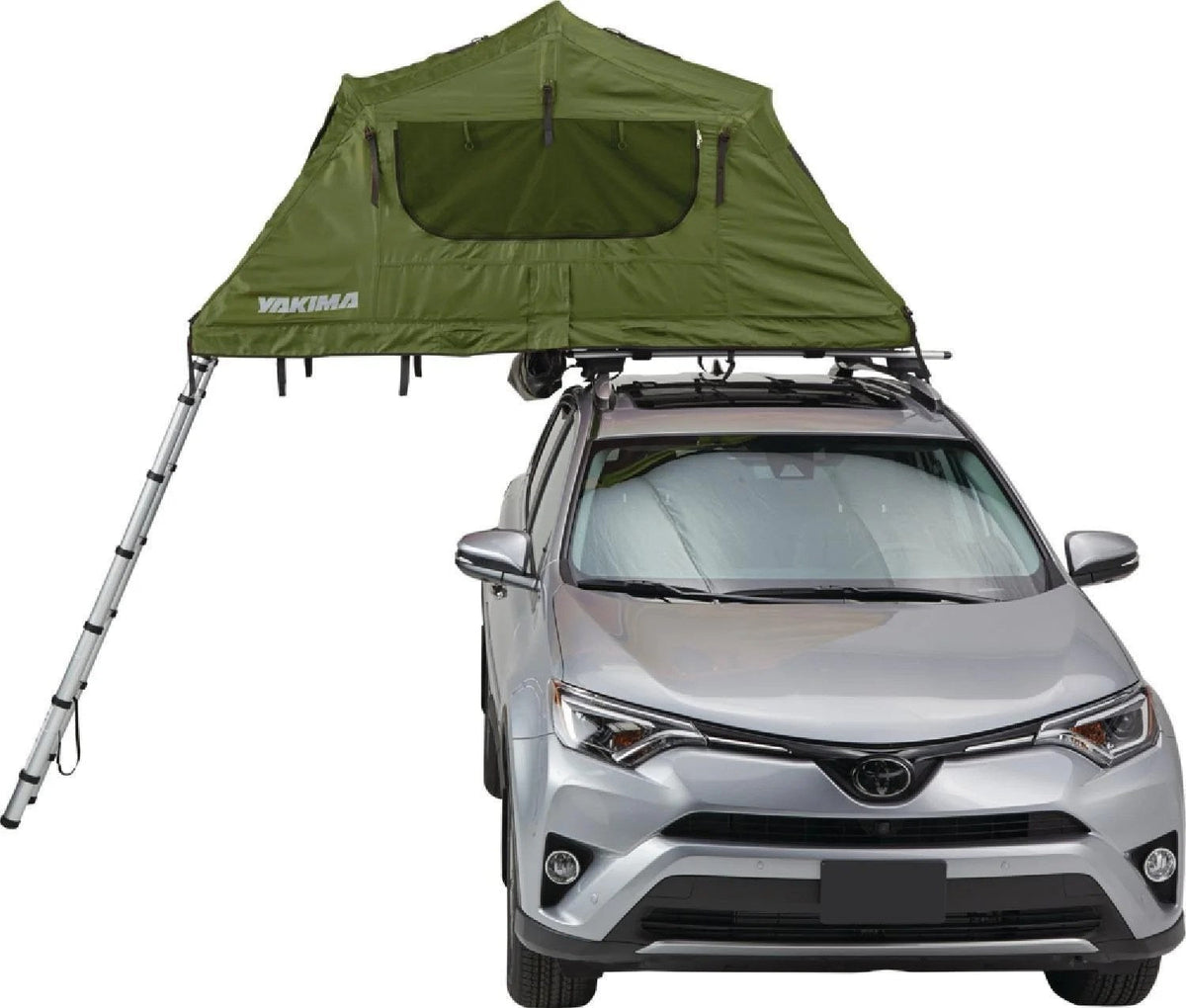 Casavibeo Yakima Skyrise rooftop tent set up on a vehicle, featuring a spacious sleeping area and sturdy outdoor design.