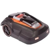 Casavibeo MowRo Robot Lawns Mower RM24 cutting grass in a lush green yard, showcasing its compact design and modern features.