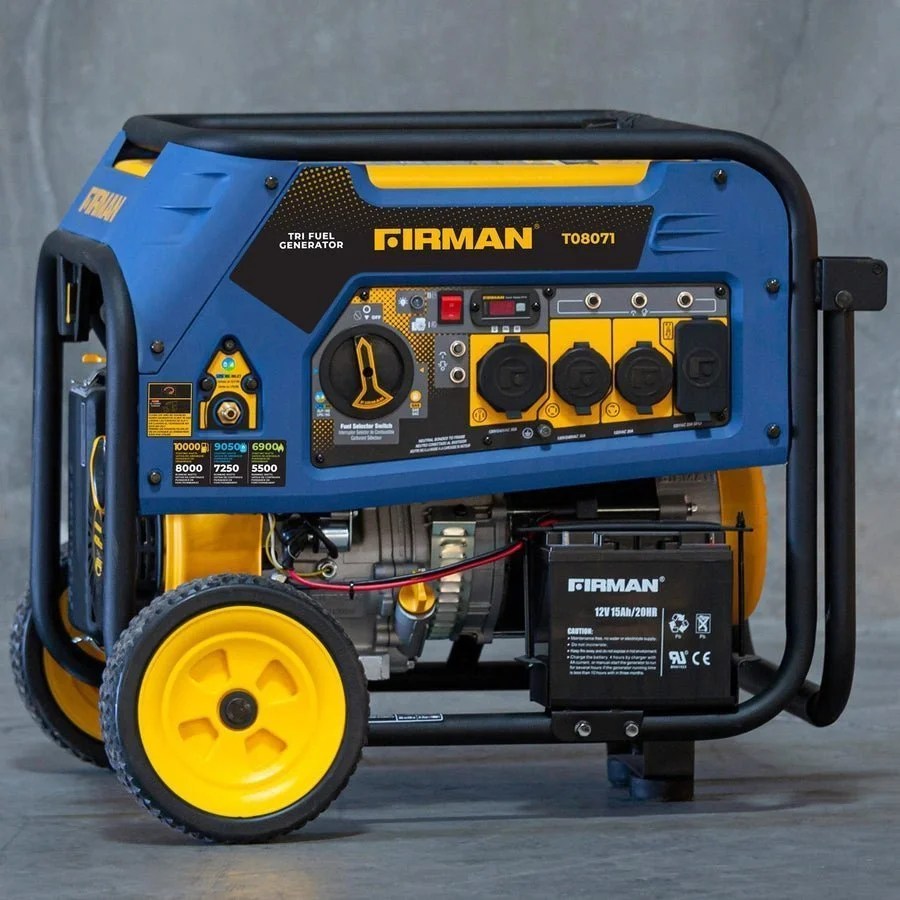 Casavibeo 8000W/10,000W tri-fuel generator with electric start, 120V/240V, wheeled design, ready for heavy-duty use