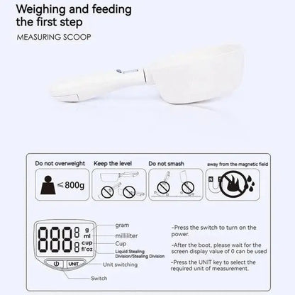 Mivoza Deutschland digital measuring spoon scale showing a stainless steel spoon with digital display for precise kitchen measurements