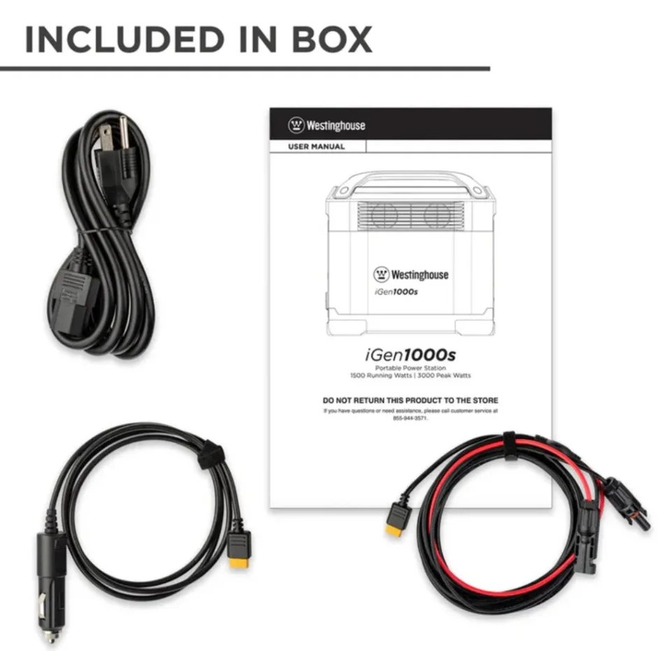 Casavibeo WESTINGHOUSE iGEN1000S portable power station with digital display and multiple outlets for outdoor power needs