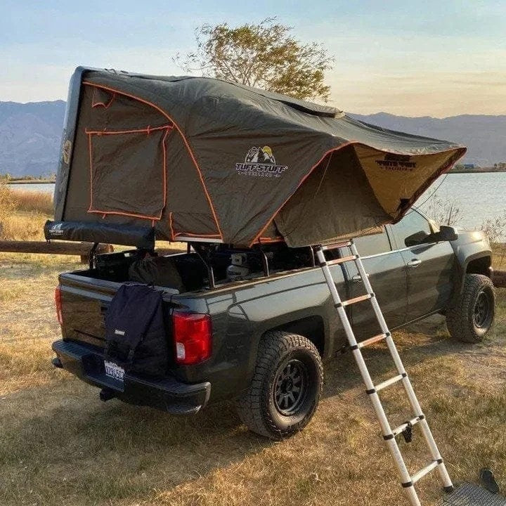 Casavibeo Tuff Stuff Overland Alpha Hard Top Side Open Tent set up on a vehicle, featuring durable, weather-resistant camping gear for overlanding.
