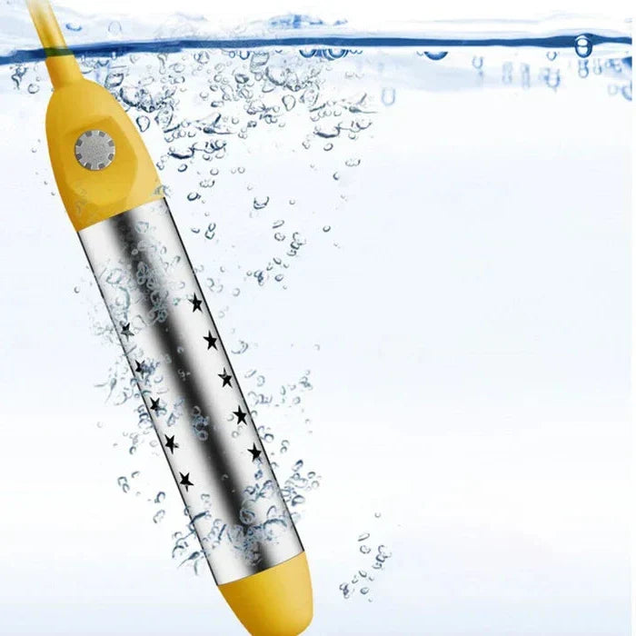 Belro portable electric water heater with 2500W immersion design for outdoor use, ideal for bathrooms and swimming pools.