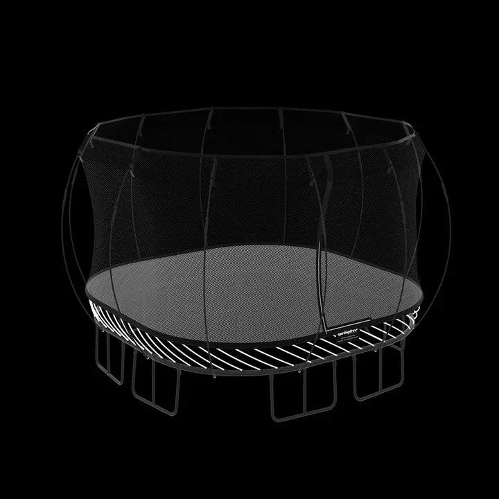 Large square Springfree trampoline from Casavibeo with safety net and springless design, suitable for outdoor backyard fun.