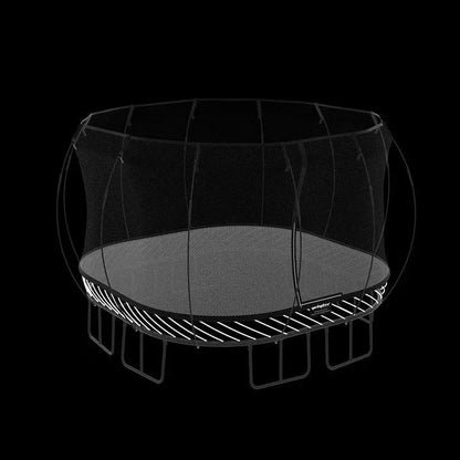 Large square Springfree trampoline from Casavibeo with safety net and springless design, suitable for outdoor backyard fun.