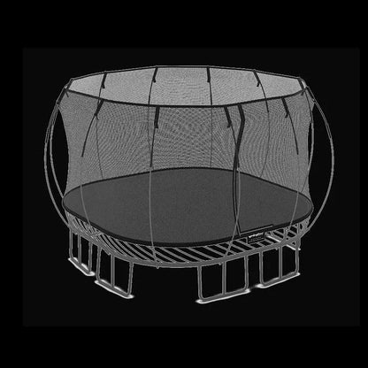 Large square Springfree trampoline by Casavibeo with safety net and springless design, ideal for outdoor family fun.