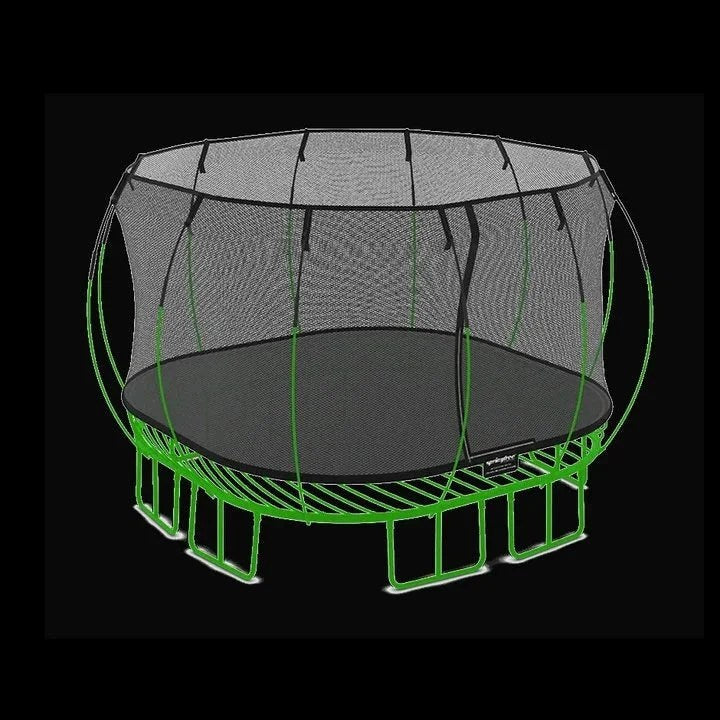 Large Square Springfree trampoline by Casavibeo with safety net and padded edges, perfect for outdoor backyard fun.