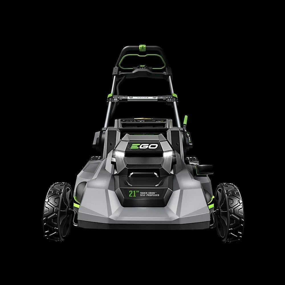 Casavibeo EGO POWER+ 21-inch self-propelled touch drive lawn mower with adjustable handle and grass collection bag.