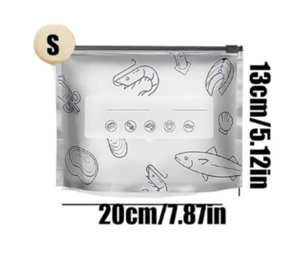 Reusable aluminum foil food storage bags by Mivoza, eco-friendly, airtight, with a 200× size for kitchen food storage.