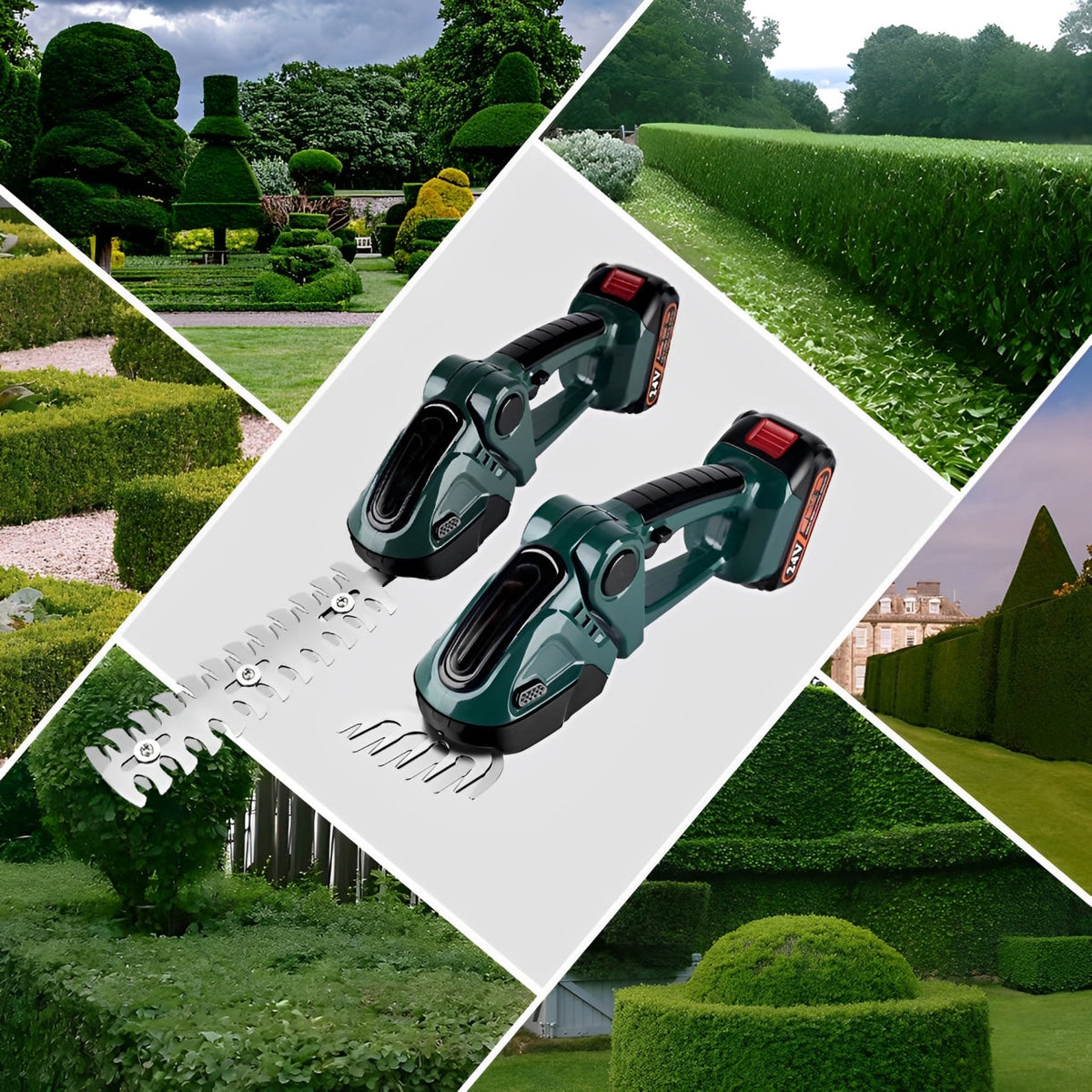 Belro cordless hedge trimmer for men, featuring lightweight design and dual blades for efficient garden trimming.