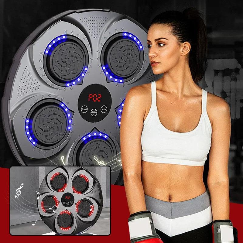 Wall-mounted Belro music boxing machine for men, designed as a healthy gift, showcasing the sleek mounted device with boxing features.