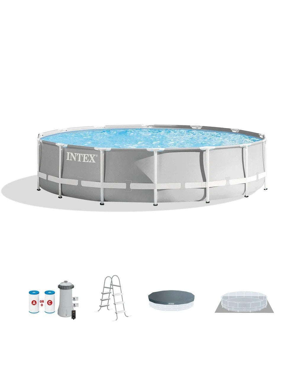 Casavibeo Prism Frame™ 14ft x 42in above ground pool set with sturdy frame and clear water, ready for summer fun.