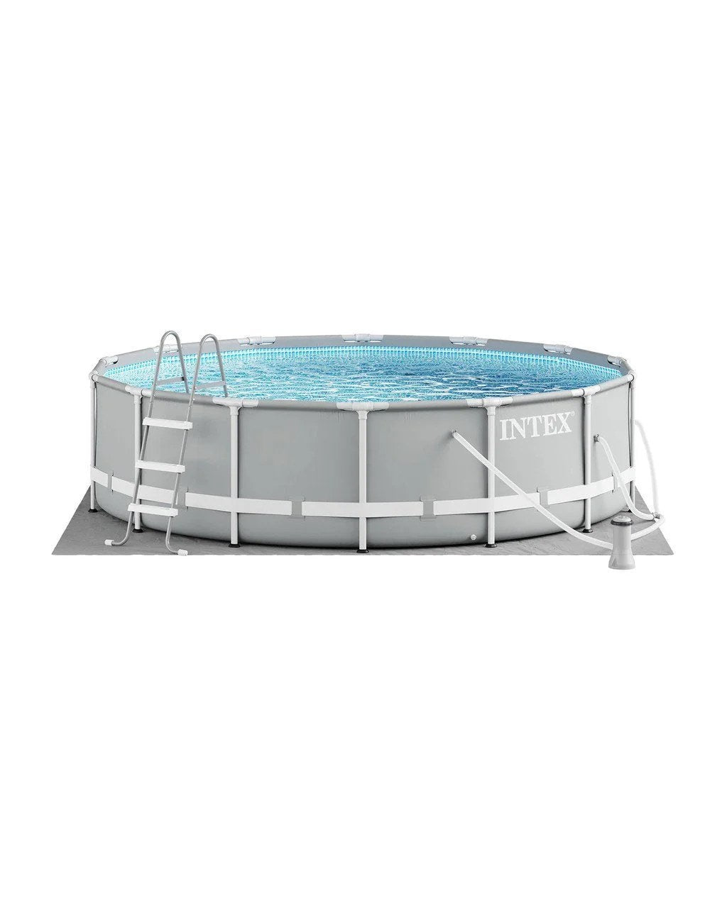Casavibeo Prism Frame 14' x 42" above ground pool set with sturdy metal frame and clear water, ready for summer enjoyment.