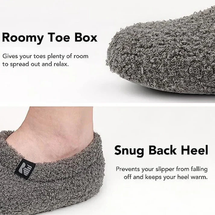 Belro fleeced closed back indoor slipper showing soft fleece lining and cozy design for comfortable indoor footwear.