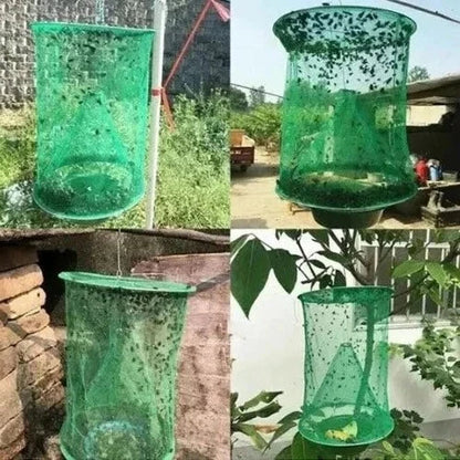 Reusable Belro Ranch Fly Trap for outdoor pest control, designed to attract and trap flies in a home and garden setting.