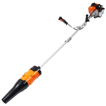 Casavibeo 3-in-1 blower, string trimmer, and brush cutter with rubber handle and shoulder strap, ideal for yard maintenance.
