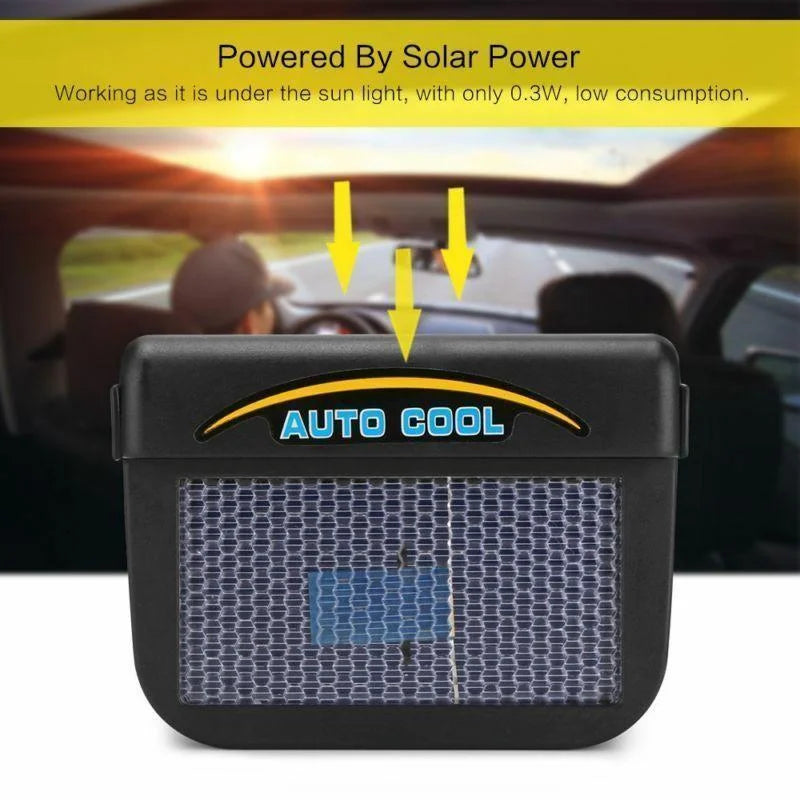 Belro solar powered car vent window fan installed on a vehicle, providing outdoor ventilation with eco-friendly solar energy.
