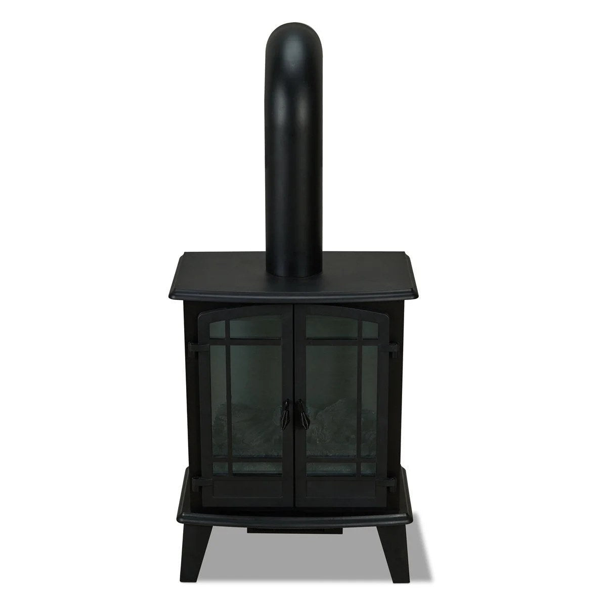 Casavibeo Real Flame Foster 25-inch electric fireplace with realistic flame display and sleek black mantel design.