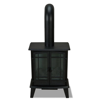 Casavibeo Real Flame Foster 25-inch electric fireplace with realistic flame display and sleek black mantel design.