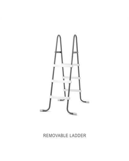 Casavibeo Prism Frame 14' x 42" above ground pool set with ladder, featuring sturdy metal frame and clear water surface