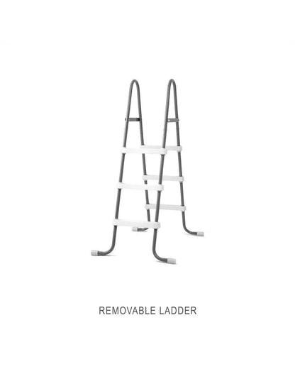 Casavibeo Prism Frame oval above ground pool with 48-inch height and ladder, showcasing the durable metal frame and spacious interior.