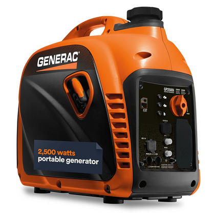 Casavibeo Generac GP2500i Series portable generator with compact design, handle, and control panel for outdoor power needs