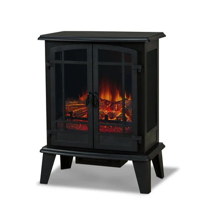 Casavibeo Real Flame Foster 25-inch electric fireplace with realistic flame display and sleek black finish.