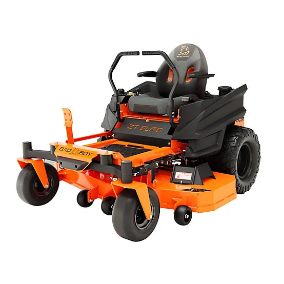Casavibeo Bad Boy ZT Elite 60-inch zero-turn lawn mower with 26 HP Kohler Pro 7000 engine, large cutting deck and sleek design.