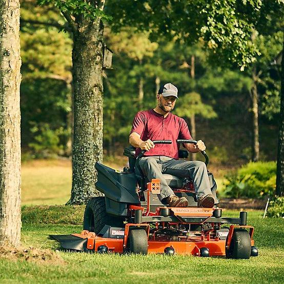 Casavibeo Bad Boy ZT Elite 60-inch zero-turn lawn mower with 26 HP Kohler Pro 7000 engine, featuring a wide cutting deck and sleek design