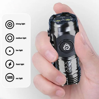 Belro Three-Eyed Monster Mini Flash Super Power Flashlight with three LED eyes and compact design for portable lighting.
