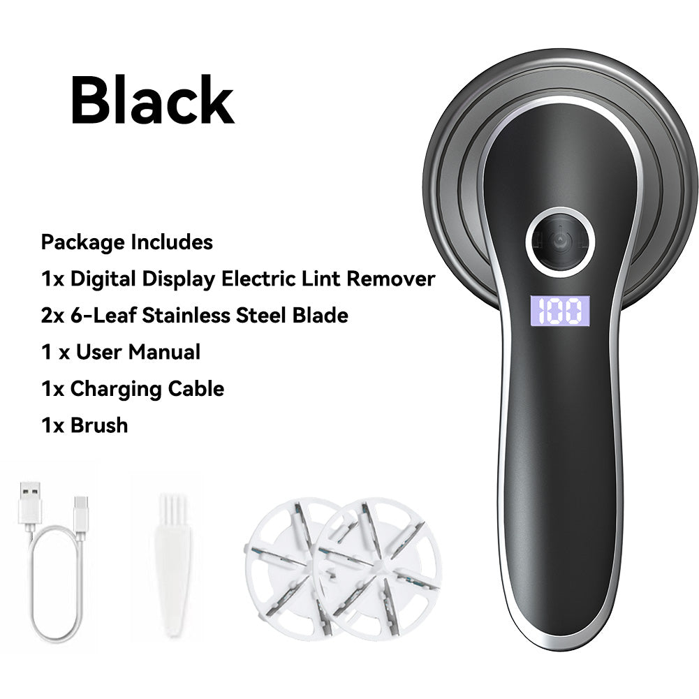 Belro lint remover for home and outdoor use, showing a handheld device with a white and green design on a clean surface.