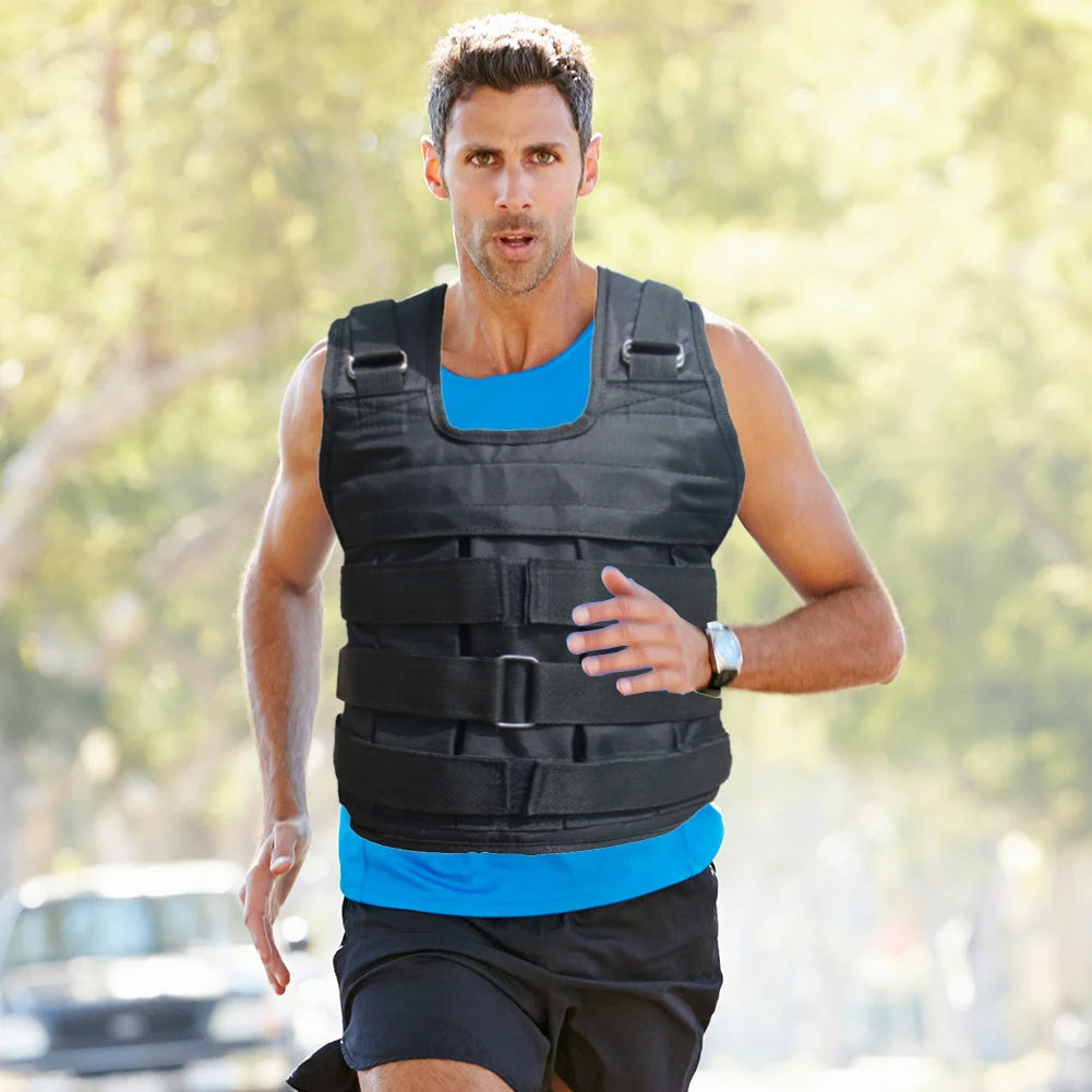 Belro adjustable weighted vest for men, designed for walking and running, with padded straps and multiple weight settings.