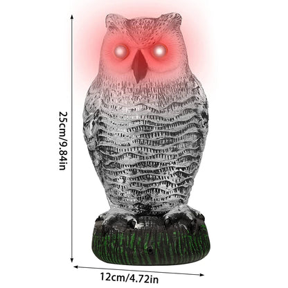 Realistic owl decoy bird repelant for home and garden decor by Belro, designed to deter pests naturally.