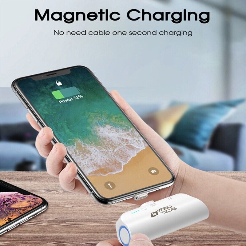 Belro mini portable magnetic power bank with compact design and USB charging port for on-the-go device power.