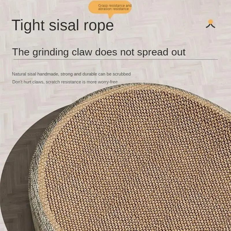 Belro Oval Sisal 2-in-1 cat scratcher bed with cozy resting area and sisal scratching surface for cats.