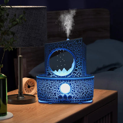 Belro Rain Clouds essential oil diffuser and humidifier showing a sleek, modern design with mist and ambient lighting.