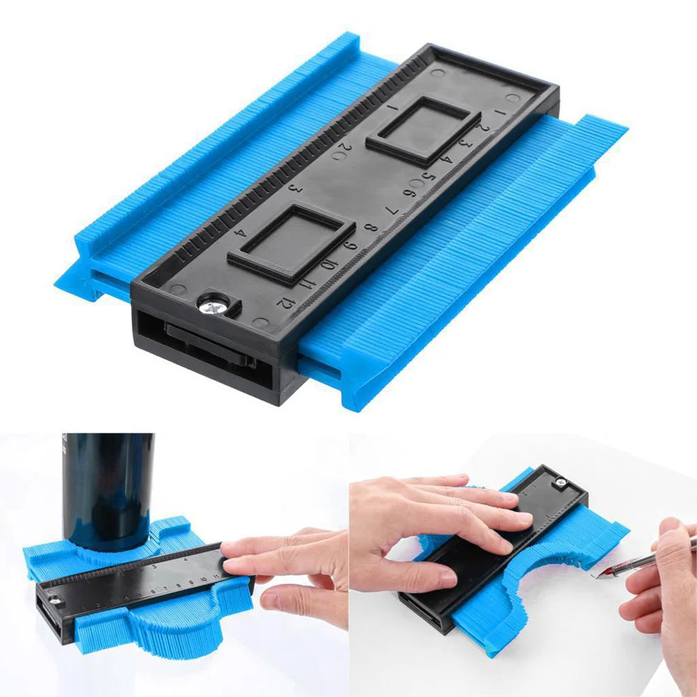 Belro Precision Woodworking and Construction Contour Gauge measuring tool with adjustable metal pins for accurate shape copying.