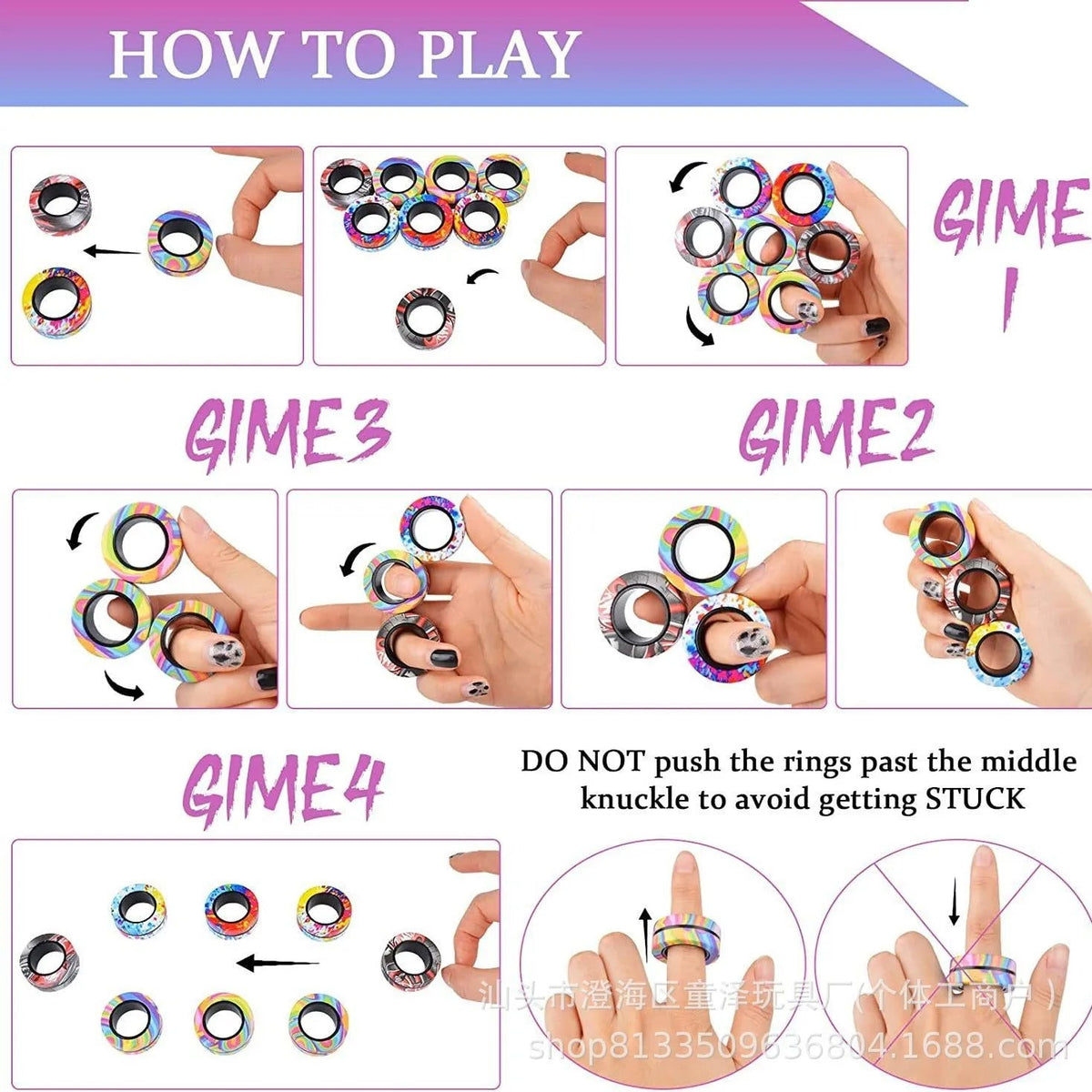 Belro Magnetic Fidget Ring Spinner Set with two sleek metal spinning rings for stress relief and focus.