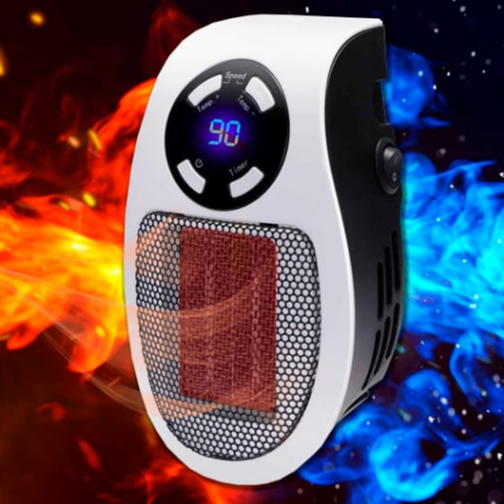 Belro mini portable electric plug-in space heater for personal room heating, compact and efficient home appliance.