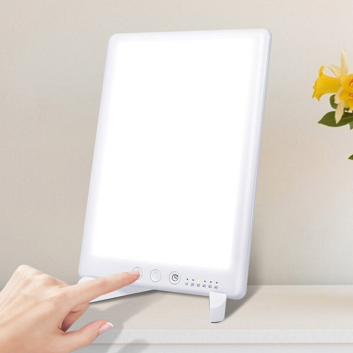 Belro compact seasonal sadness bright sun therapy lamp for health and beauty, providing full view of the portable light device.