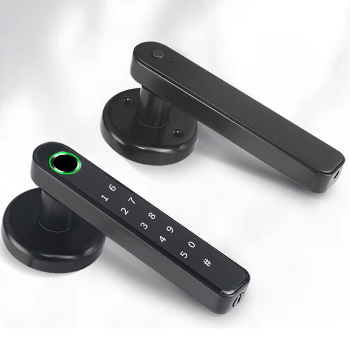 Belro Bluetooth fingerprint door lock for automotive use, app-controlled electronic security device with fingerprint scanner.