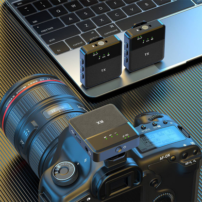 Belro wireless Bluetooth lavalier lapel microphone for clear audio recording, compact and clip-on for hands-free use.