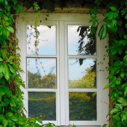 Belro reflective one-way privacy glass window insulation film applied to a window, providing privacy and insulation for homes.