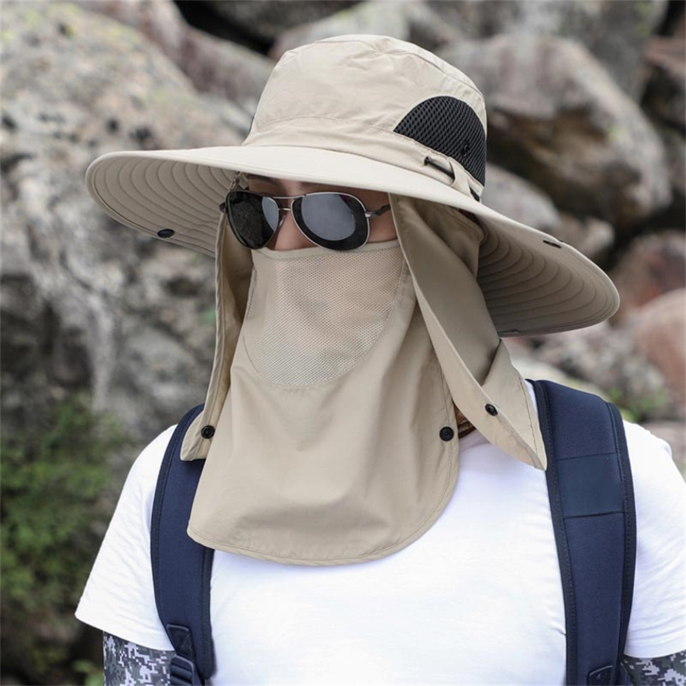 Belro breathable wide brim outdoor sun protection fishing hat with adjustable strap for comfortable shade and UV defense