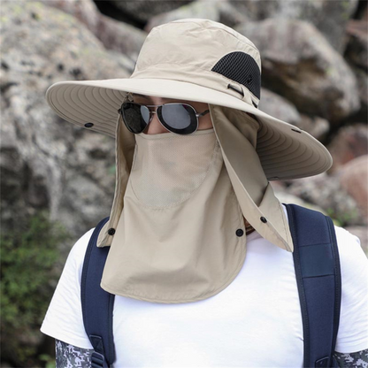 Belro breathable wide brim outdoor sun protection fishing hat with adjustable strap for comfortable shade and UV defense