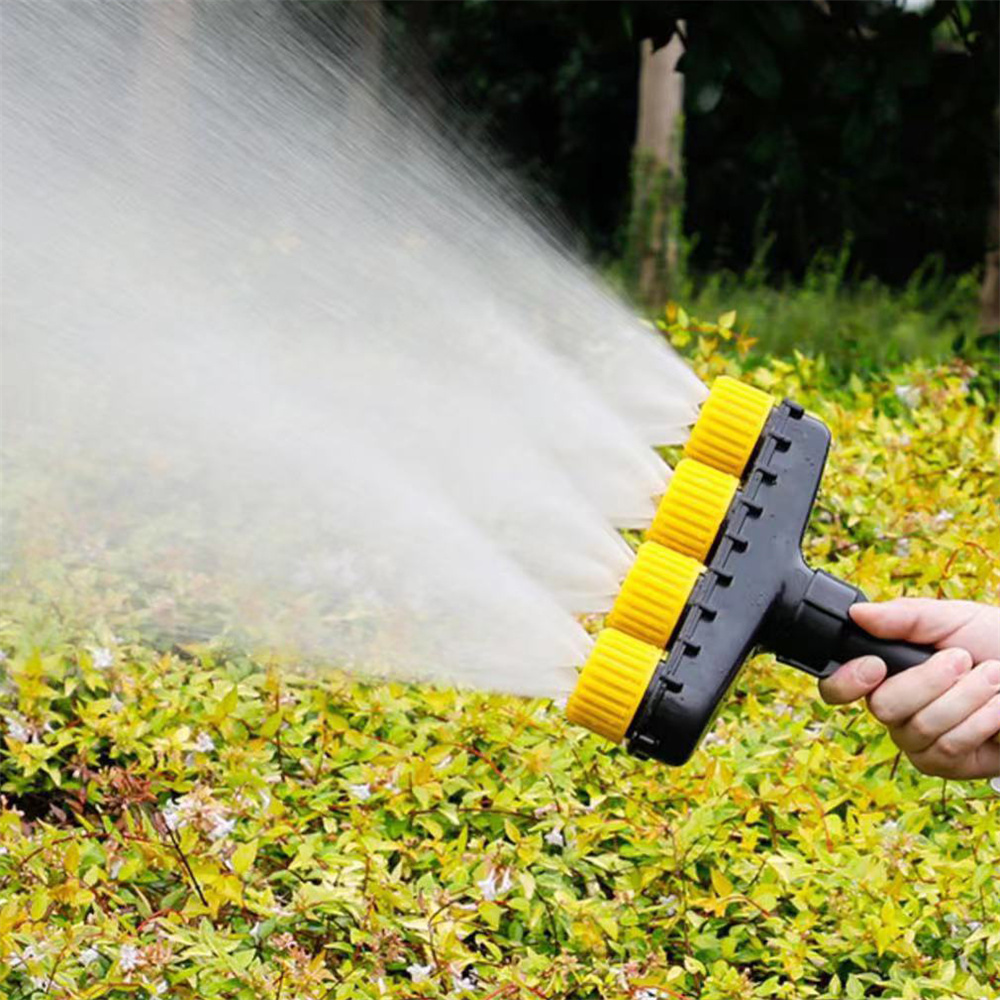 Belro powerful multipurpose garden atomizer nozzle attached to a garden hose, ideal for watering and outdoor gardening tasks