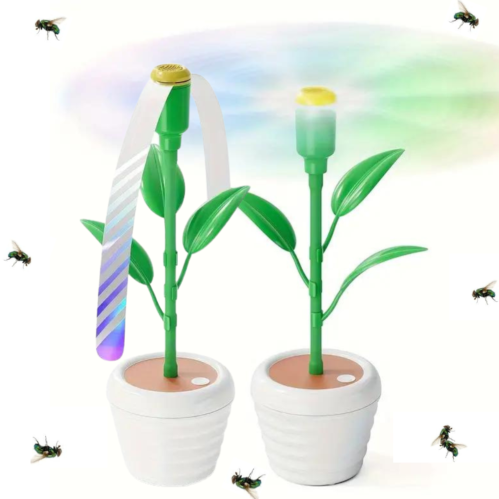 Belro tabletop fly repellent fan for outdoor pest control, compact device with rotating blades to deter flies and insects.
